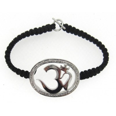Aum Bracelet in Silver with 53 Diamonds